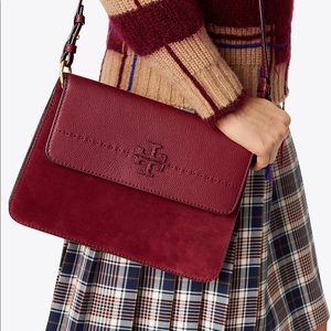 Tory Burch McGraw Suede/Leather Shoulder Bag